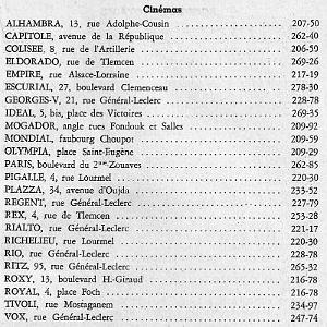 ORAN GUIDE 1960 cines